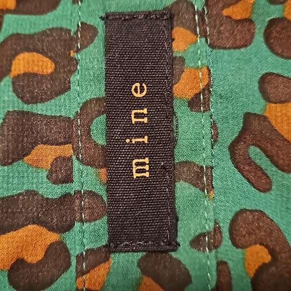 Mine Green Leopard Print Tie Front Blouse, Size S - Picture 6 of 9
